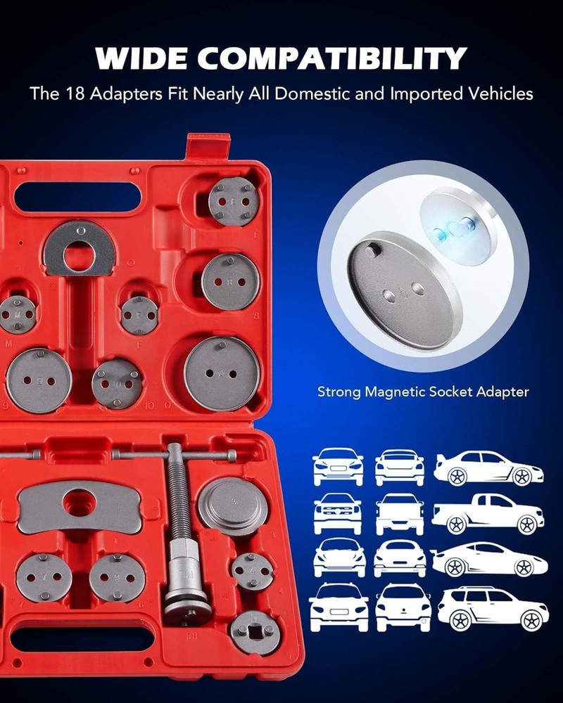 24pcs Heavy Duty Brake Caliper Compression Tool for Brake Pad Replacement Reset