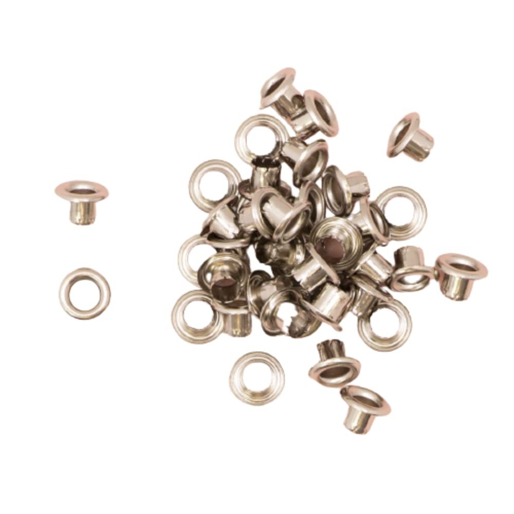 40 Pack Basic Metallic Eyelets Scrapbooking Crafts Inner 5mm Outer 8mm Silver