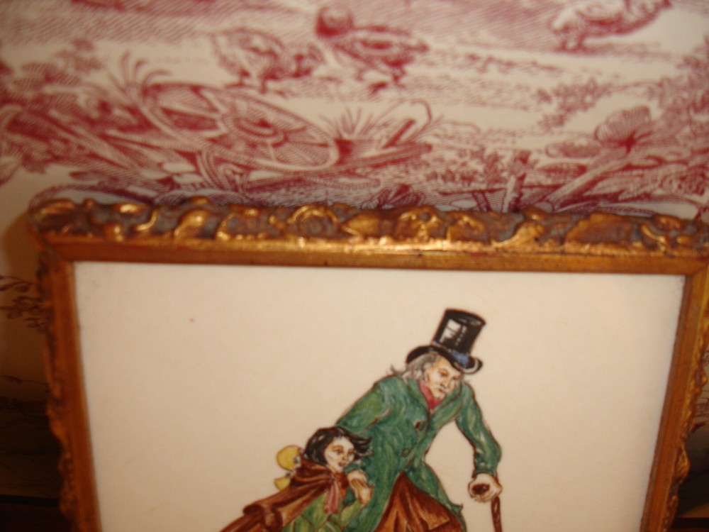 Packard & Ord Handpainted Thynne Ceramic Tile Framed Dickens scene