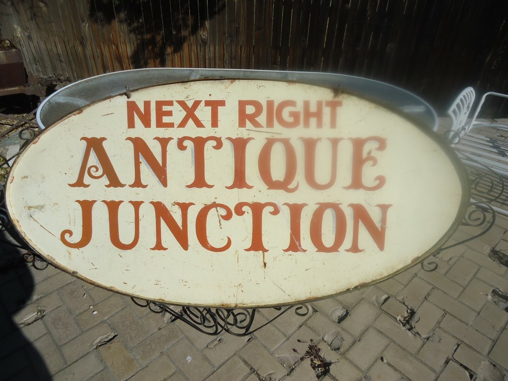Large Antique Hand Wrought Iron Sign & Bracket