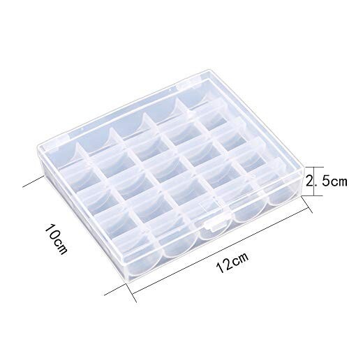 1/2 Pack 25 Slots Empty Bobbin Spool Box Plastic Storage Case for Sewing Machine