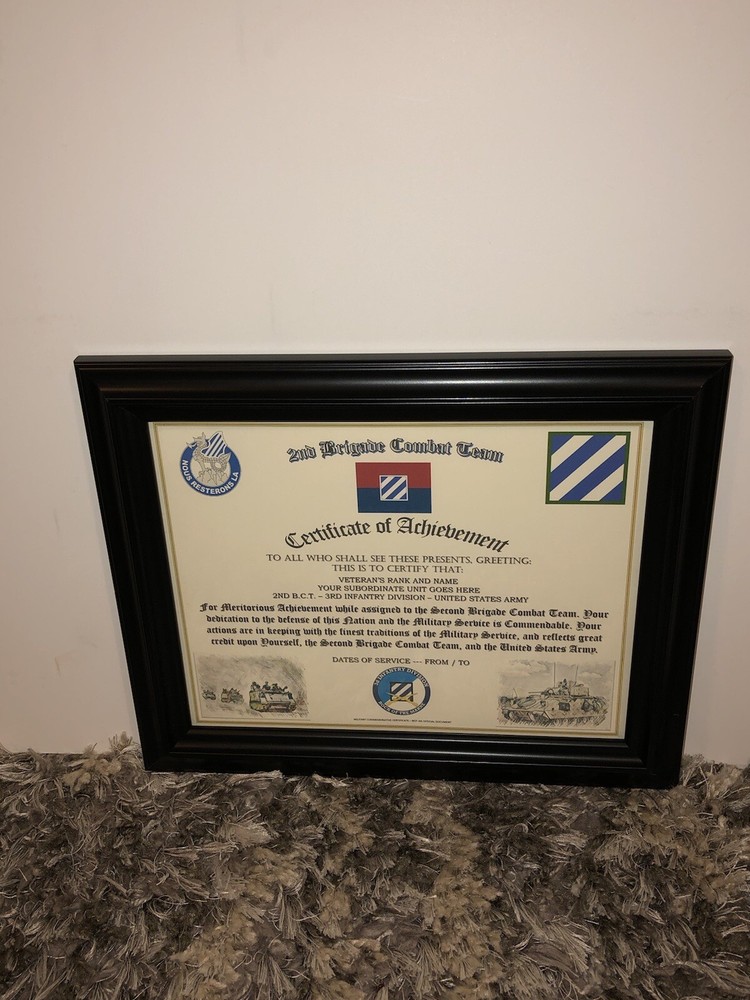 2ND B.C.T. / 3RD INFANTRY DIVISION (COMMEMORATIVE CERTIFICATE)