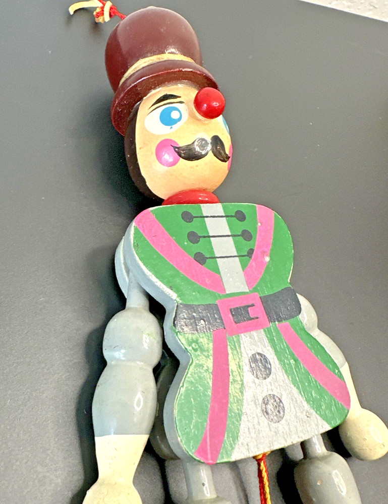 Austrian-Style Puppet Christmas Vintage Wooden Pull String Soldier