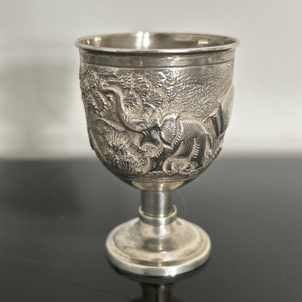 Antique Anglo- Indian Sterling Silver Egg Cup