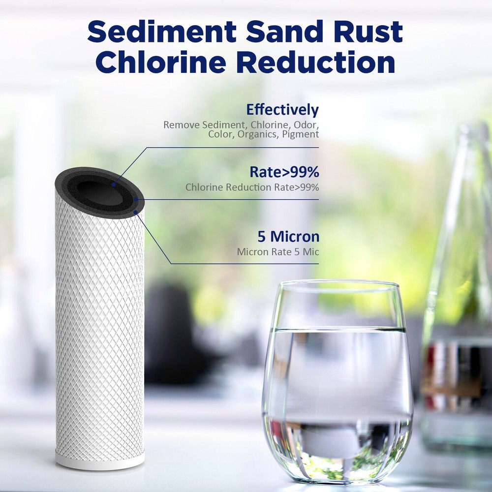 2Pack 20 Inch Whole House Water Filter Housing System &2P 20" x4.5" Carbon Block