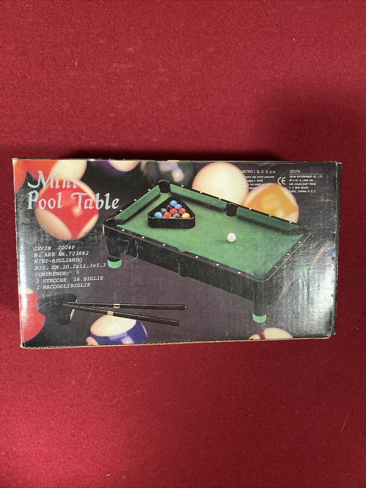 Mini Tabletop Pool Table - Small Billiards Game Collectible