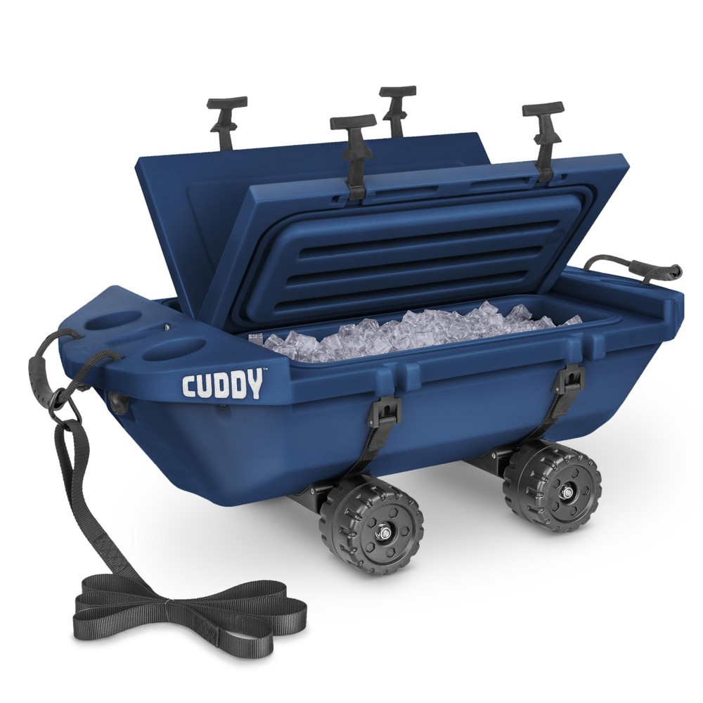Cuddy 40 QT Floating Coolerwith Cuddy Crawler Wheel Kit - Navy