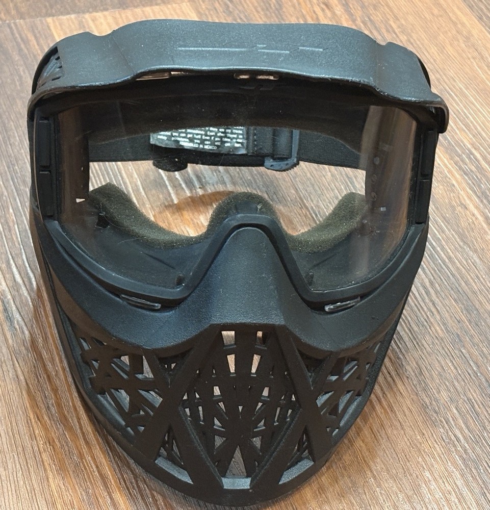 JT Paintball Face Mask Complete Black Shield Goggles Adjustable
