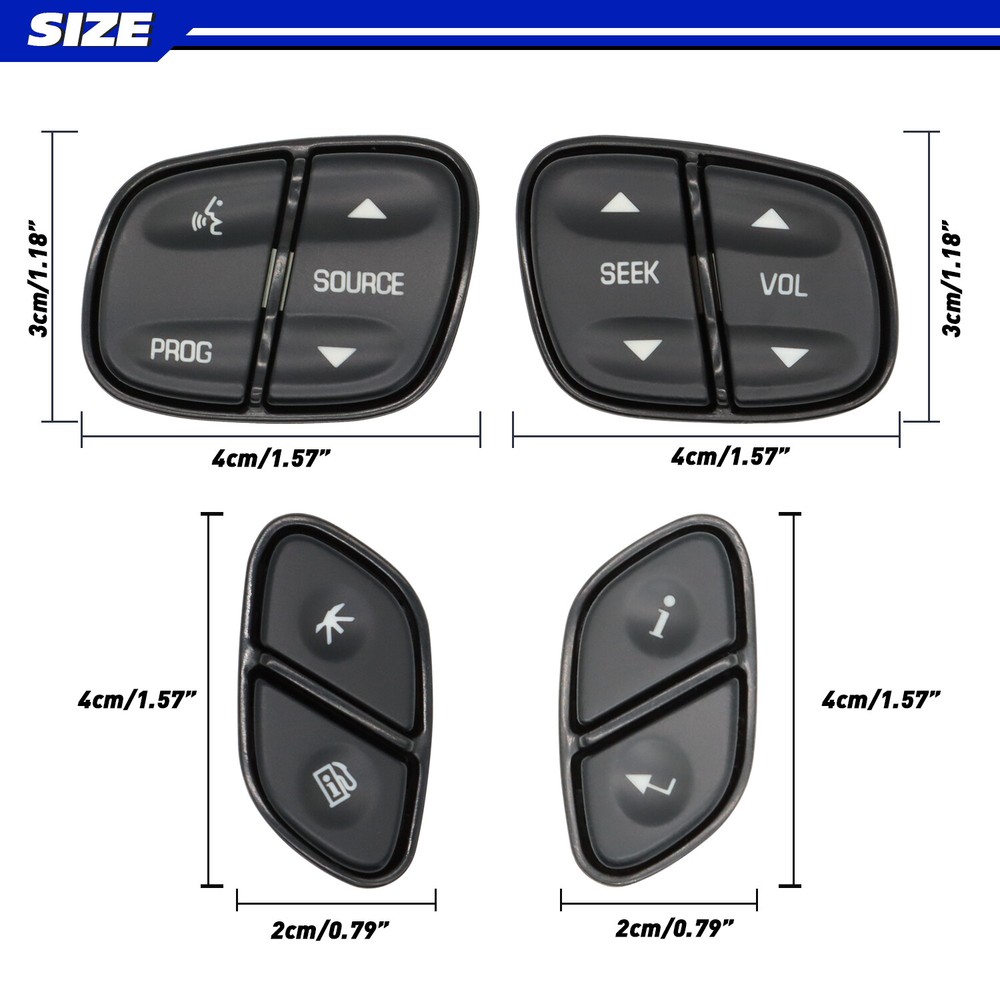 4pcs Steering Wheel Switch Control Buttons For Chevy Silverado For GMC Yukon