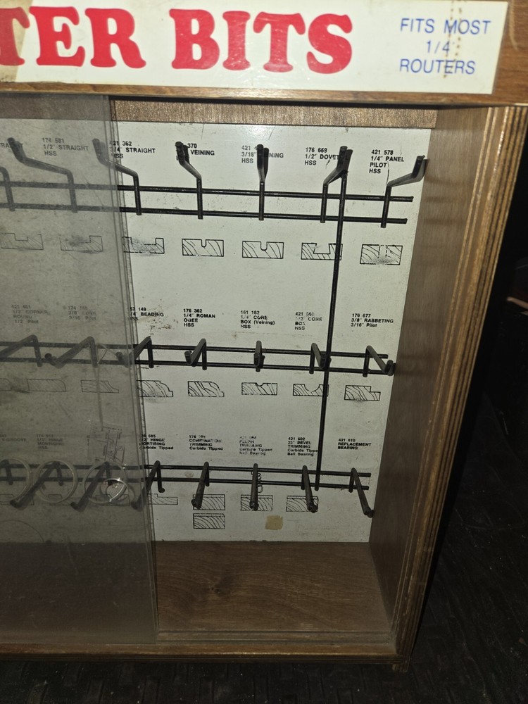 Vintage Router Bits Display Case Used.
