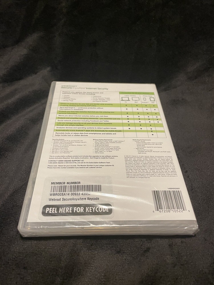 Webroot SecureAnywhere Internet Security - Full Version for Windows & Mac...