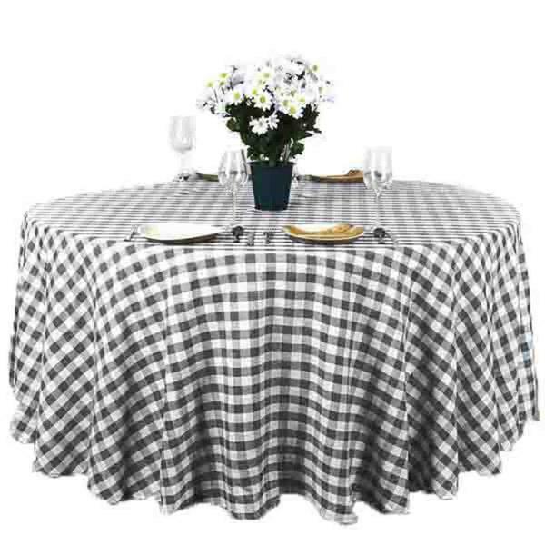 108-Inch ROUND Checked Gingham Polyester Tablecloth Dinner Wedding Linens Party