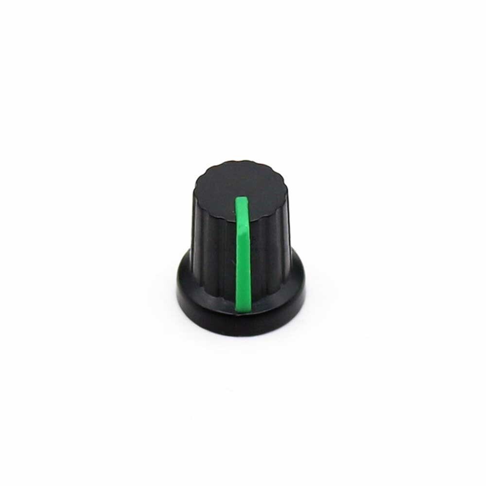 20 Pcs 6mm Shaft Hole Dia Plastic Threaded Knurled Potentiometer Knobs Cap 15*15