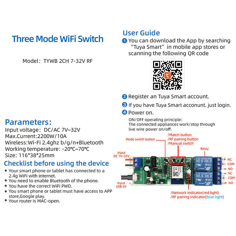 Smart WIFI Remote Controller Switch for Linear Actuator Smartphone App Control
