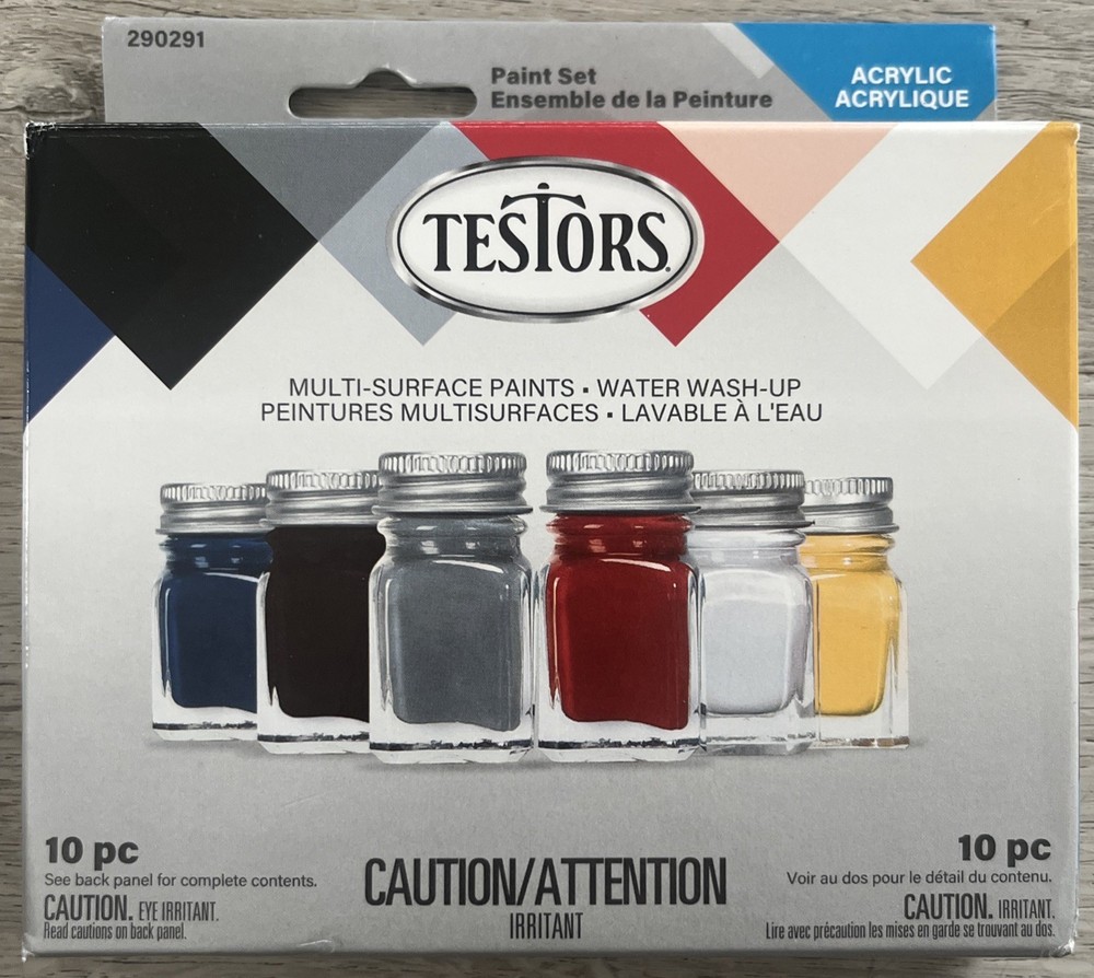 Testors Multi-Surface Acrylic Paints Water Wash-Up Paint Set 10pc