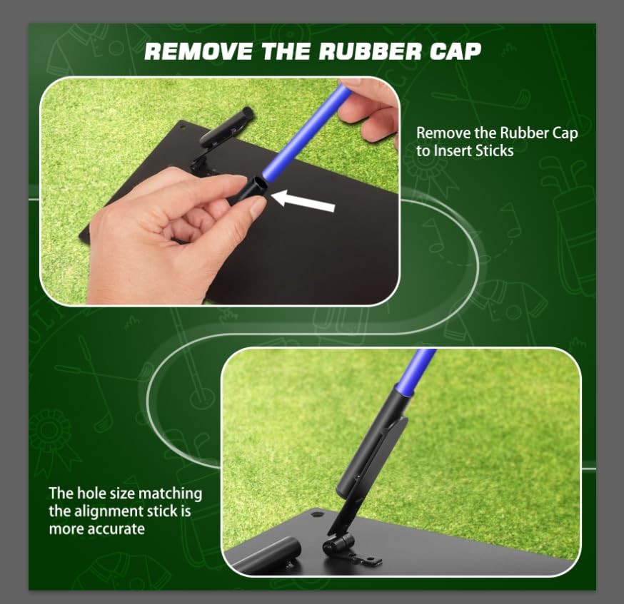 Pro Golf Alignment Sticks Holder – Adjustable Swing Plane Trainer with Easy