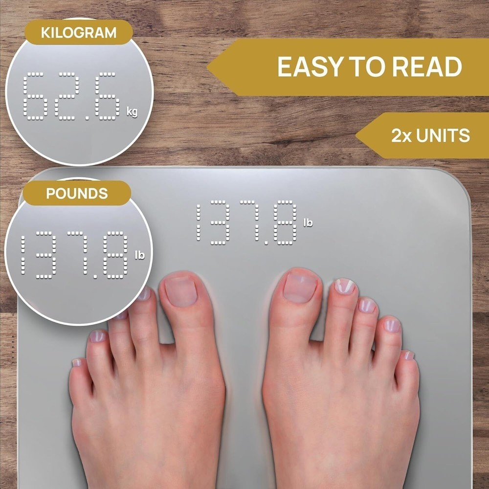 Bathroom Scale Highly Accurate Digital Bathroom Body Scale Includes Batteries