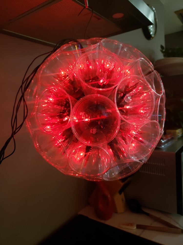 Vtg Christmas Lighted Disco Ball Mid Century Atomic 8 Light Movement Settings!🎄