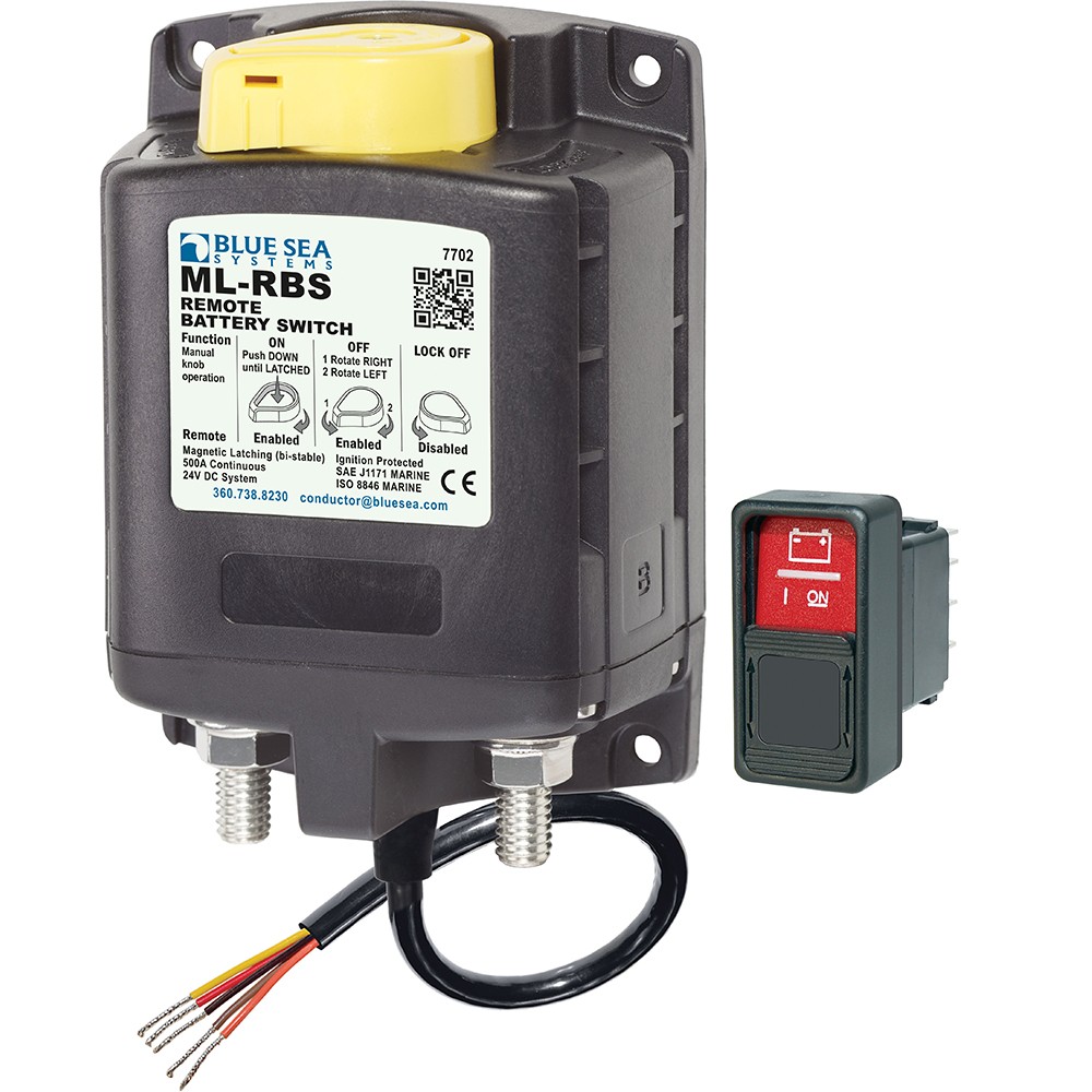 Blue Sea Systems 7702 ML-Series Remote Battery Switch, 24V DC, 500A