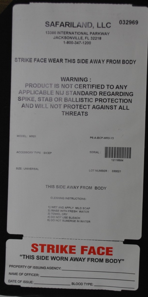 Safariland, Protech, Upper Arm Protector Pair with Soft Armor Inserts