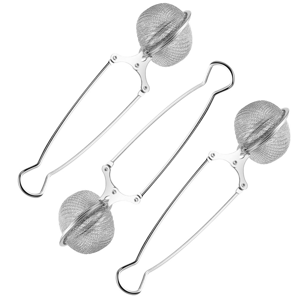 Snap Ball Tea Strainer, 3 Pack Stainless Steel Tea Infuser Filter with Handle...