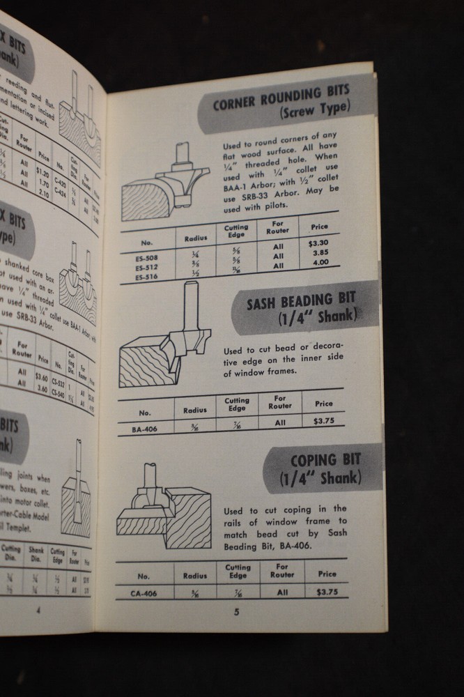 1950s Porter Cable Bits & Cutters Brochure