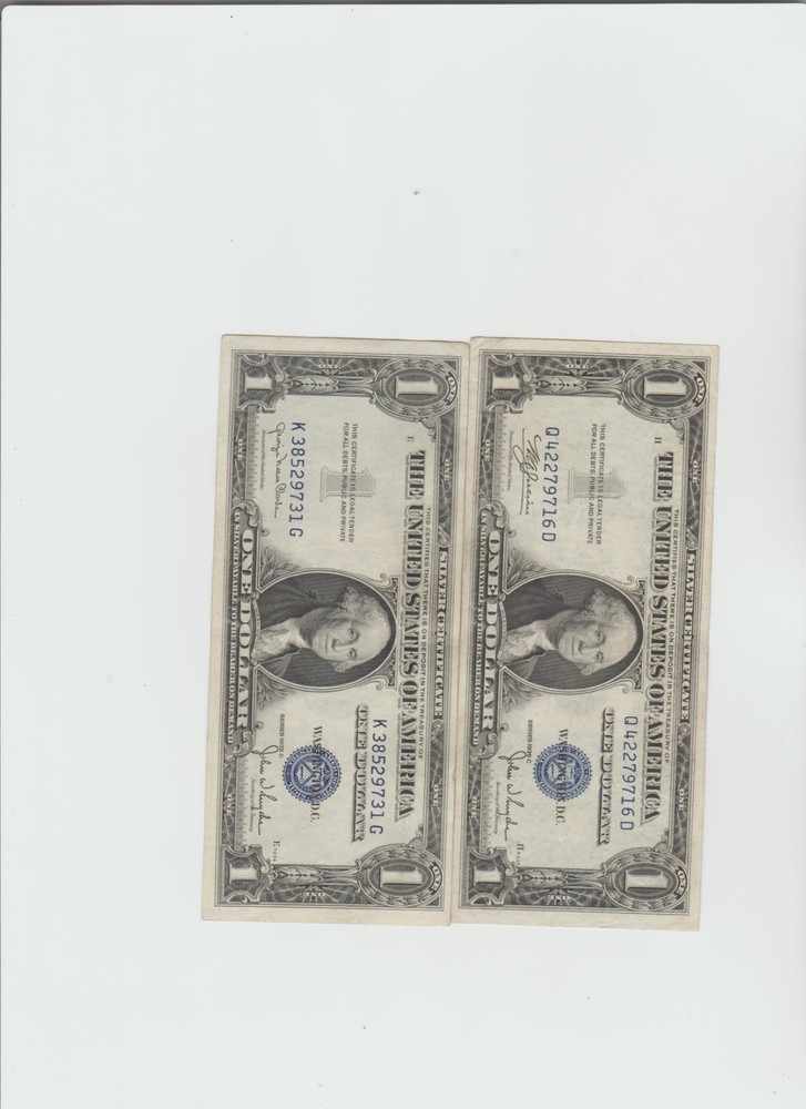 2 Lightly Circulated 1935 C&D Silver Certificates