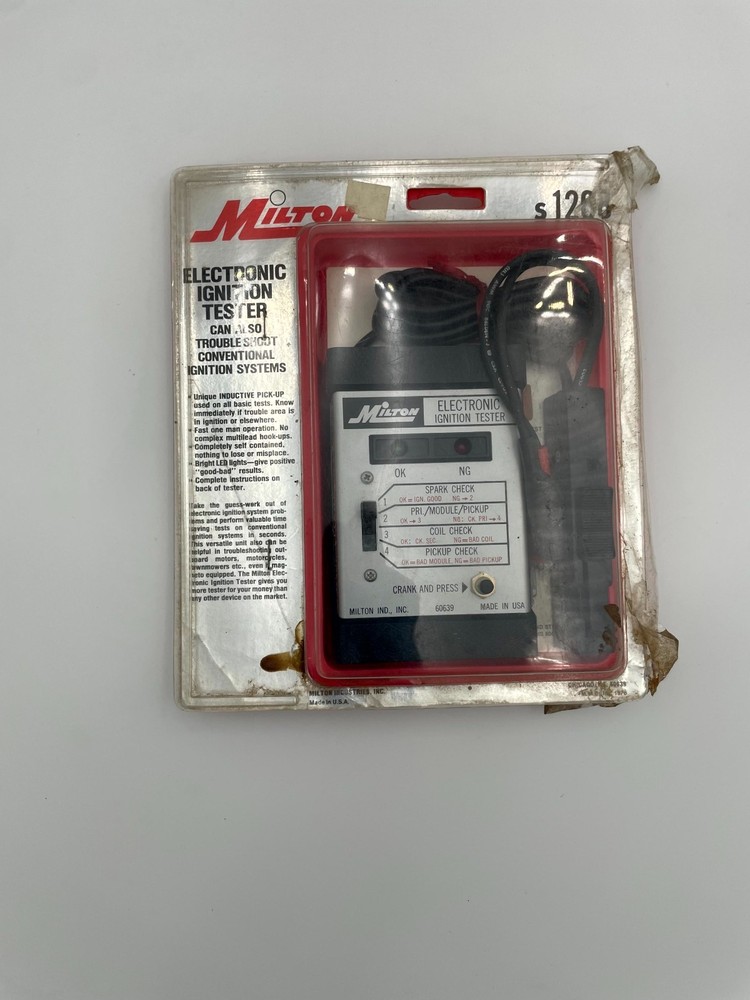 Vintage Milton S1268 Car Electronic Ignition Tester Black LED Indicator Lights