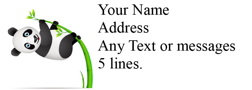 Panda Bear # 1 - Return Address Labels 30 labels(1 Sheet)  - Customize