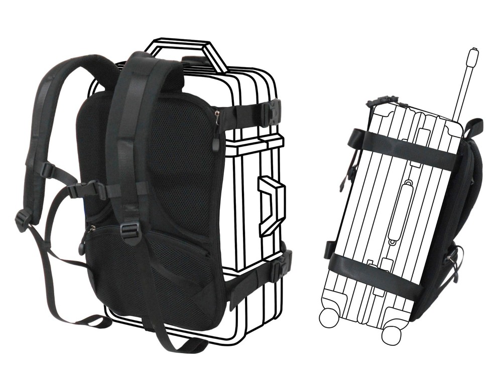 Hardcase / Carry On Trolley Luggage Backpack Conversion System Adjustable Straps