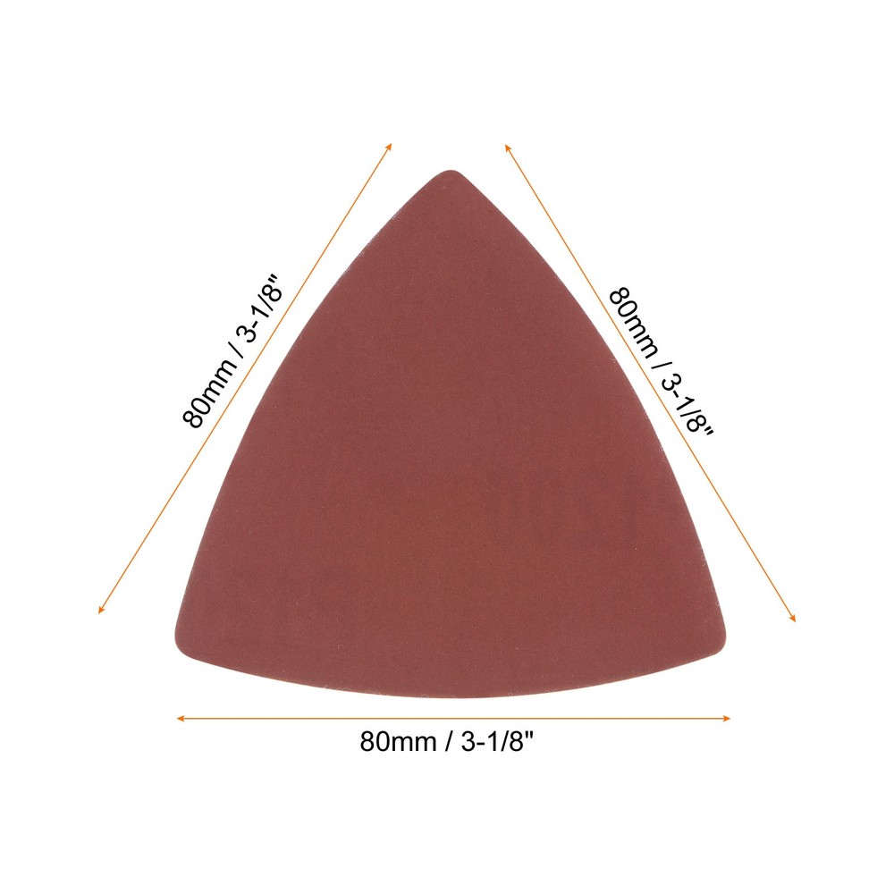 60pcs 1200 Grits 80mm Aluminum Oxide Triangular Hook & Loop Sandpapers Pads