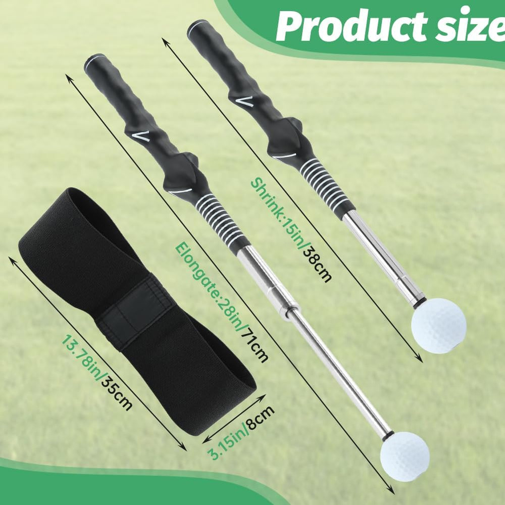 Golf Swing Pro Trainer: Portable Retractable Stick with Click Feedback for Enhan