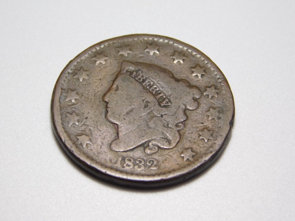 US COINS 1832 CORONET HEAD LARGE CENT