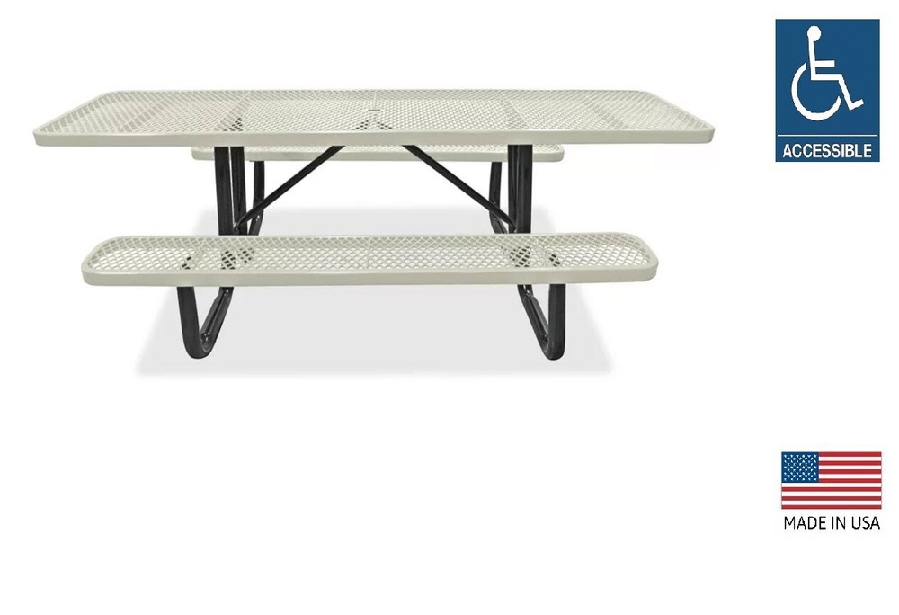 PICNIC TABLE Commercial - ADA Wheelchair Accessible - 8 Ft Rectangular