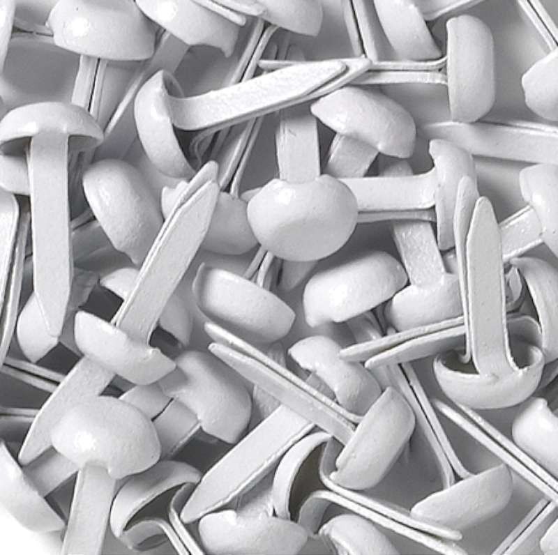 Doodlebug Mini Brads .125" 25/Pkg Lily White