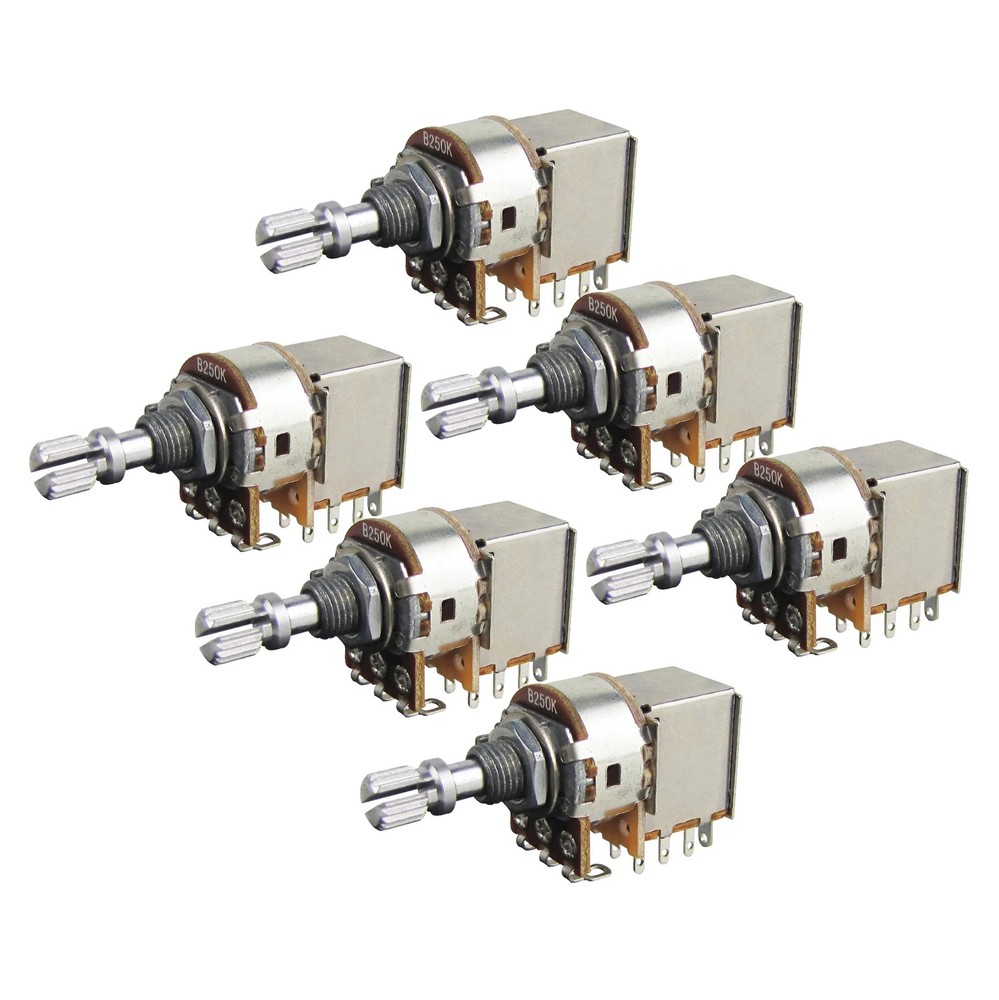 Six short-axis guitar push-pull potentiometers, 500K / 250K.