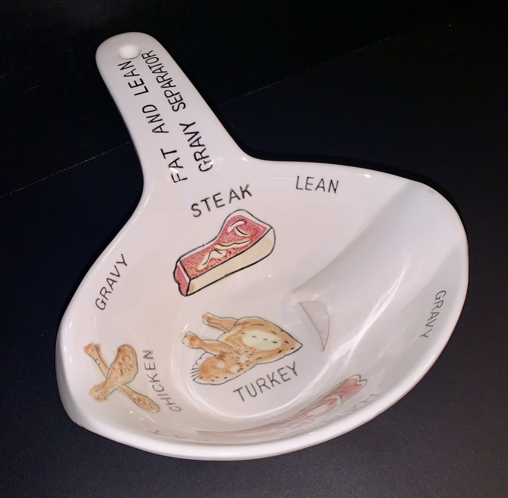 Ceramic No-Drip Gravy Fat Separator Vintage