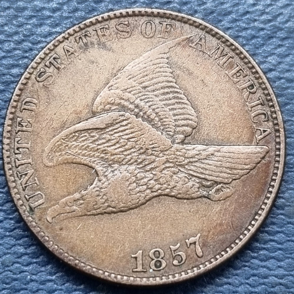 1857 Flying Eagle Cent 1c AU High Grade #100337