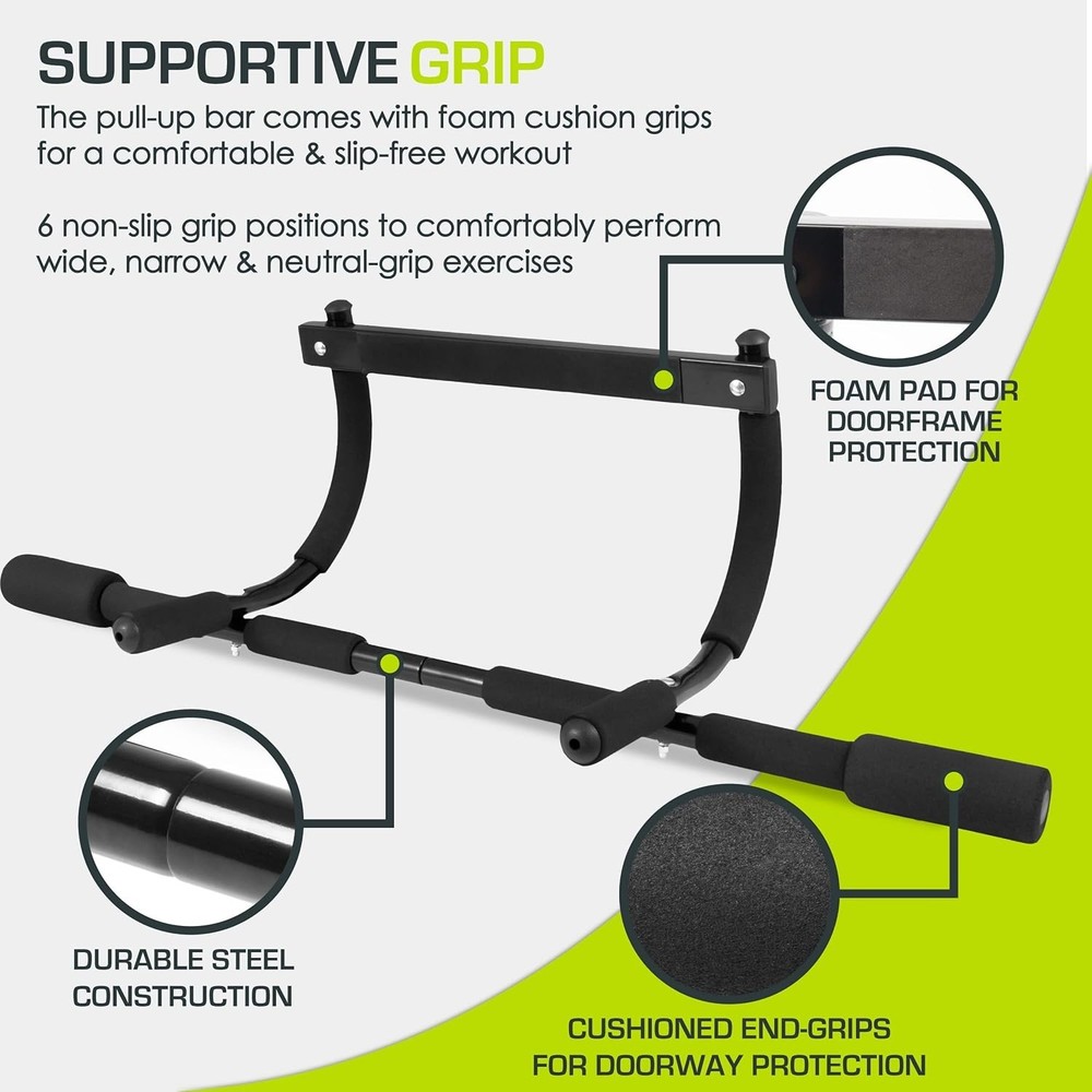 Multi-Function Pull Up Bar Home Gym Doorway Chin Up Strength Training 300lbs