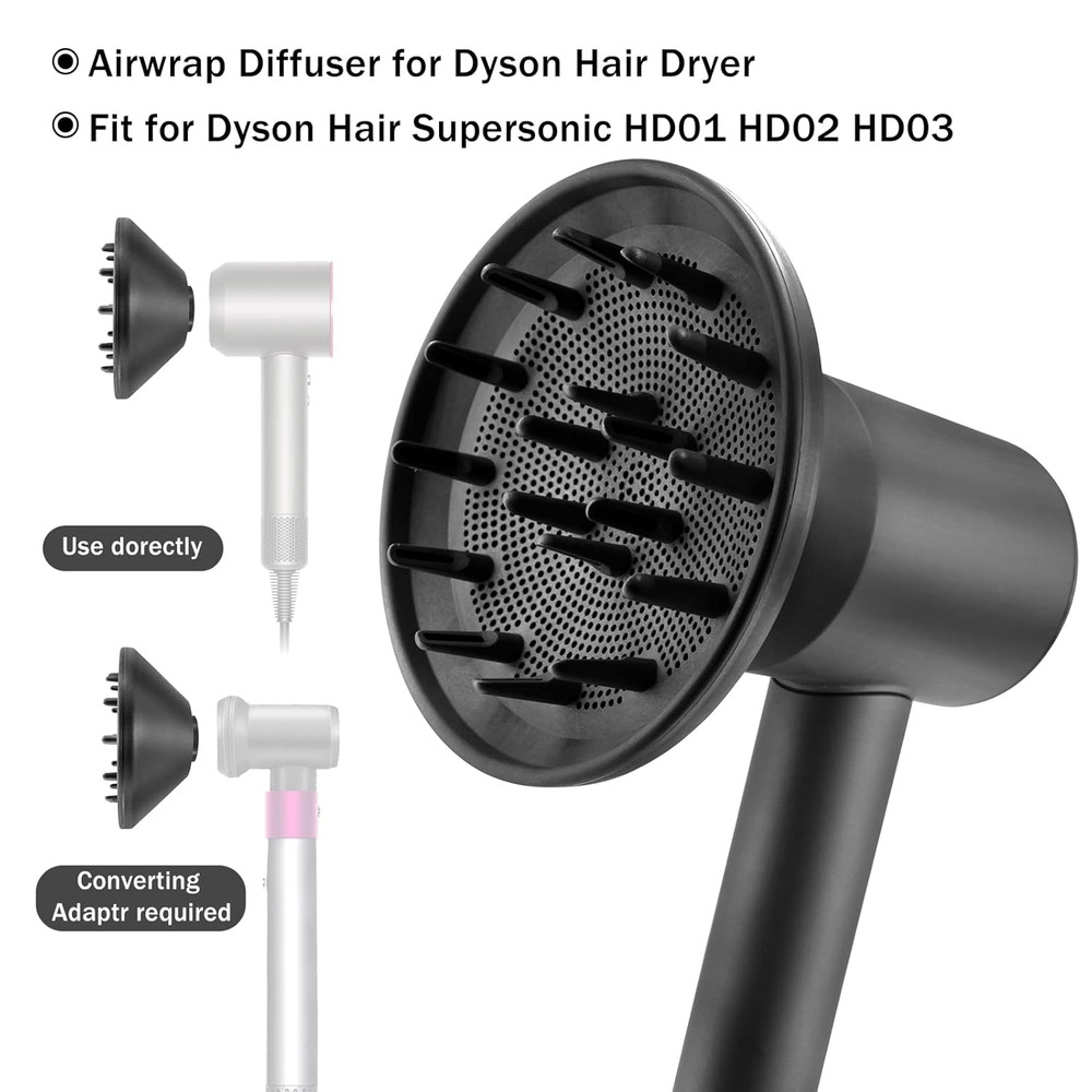New Supersonic DIFFUSER ATTACHMENT Hair Dryer Accessory, Grey