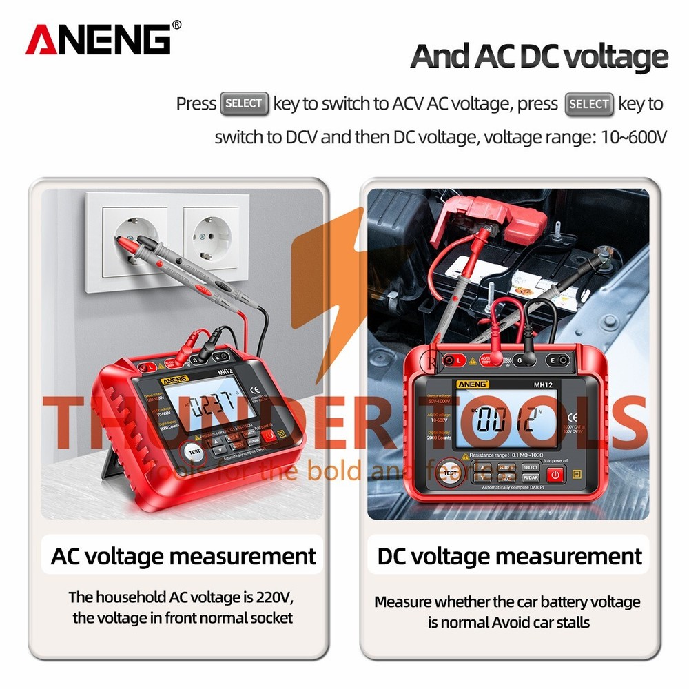 Thunder Tools ANENG MH12 Insulation Resistance Tester Shaking Table High