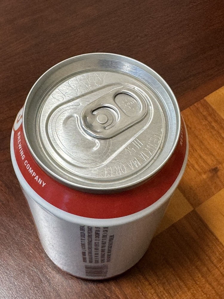 American Wit - Empty Witbier Beer Can Bottom Opened - Mark Twain