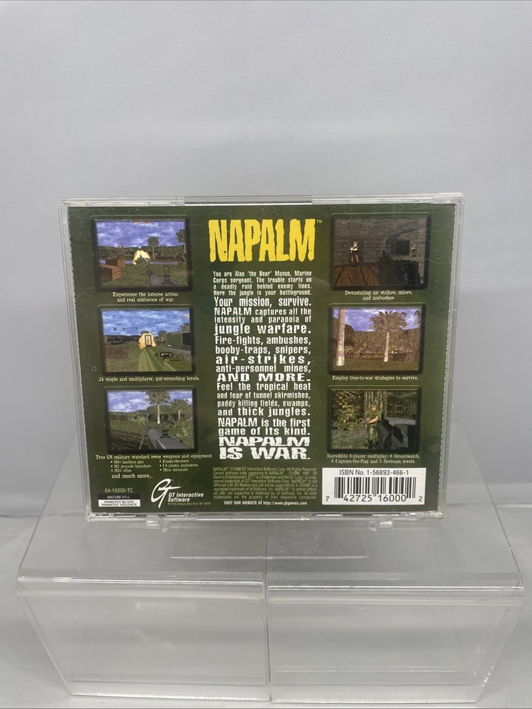 Napalm 3D Shooter PC CD ROM Game, 1998 GT Interactive Software