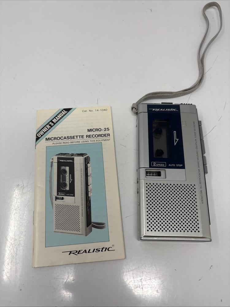 Realistic Micro-25 14-1040 Voice MicroCassette Recorder Untested