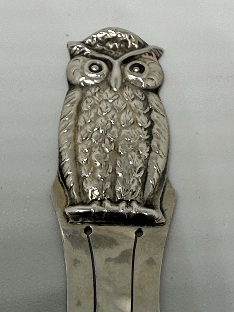 Owl Silver 830s Bookmark Vintage Norway