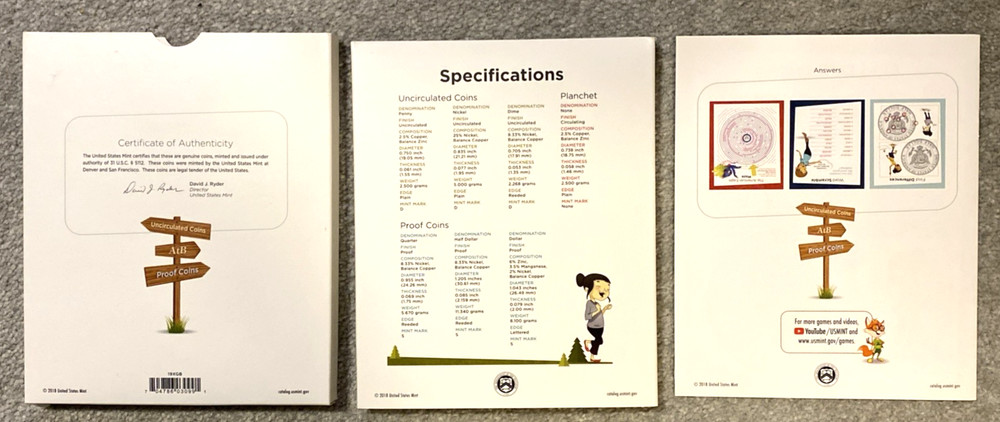 2019 US Mint Explore & Discover Coin Starter Kit Activity Book