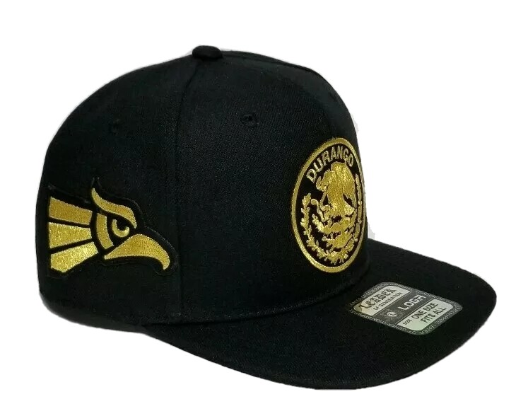 DURANGO MEXICO HAT BLACK 3LOGOS SNAP BACK ADJUSTABL NEW