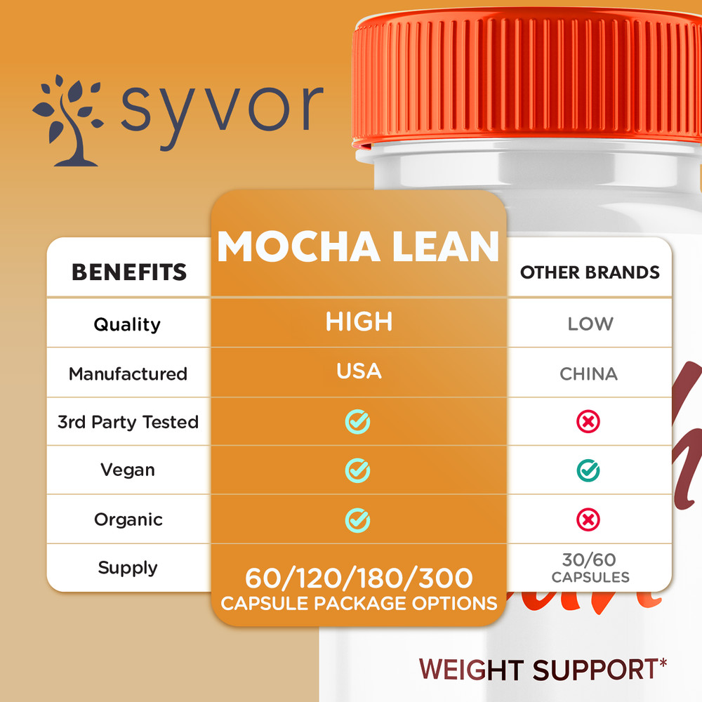 Mocha Lean Advanced Formula Natural Energy & Workout Support Supplement 180 Caps
