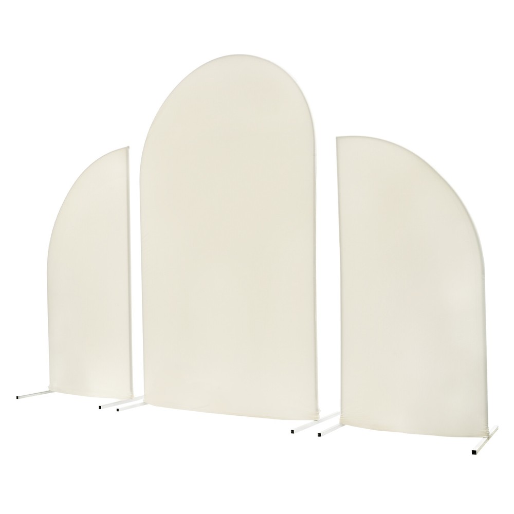 3X White Arch Backdrop Stand Set Wedding Arch Stand Backdrop Decor with Covers