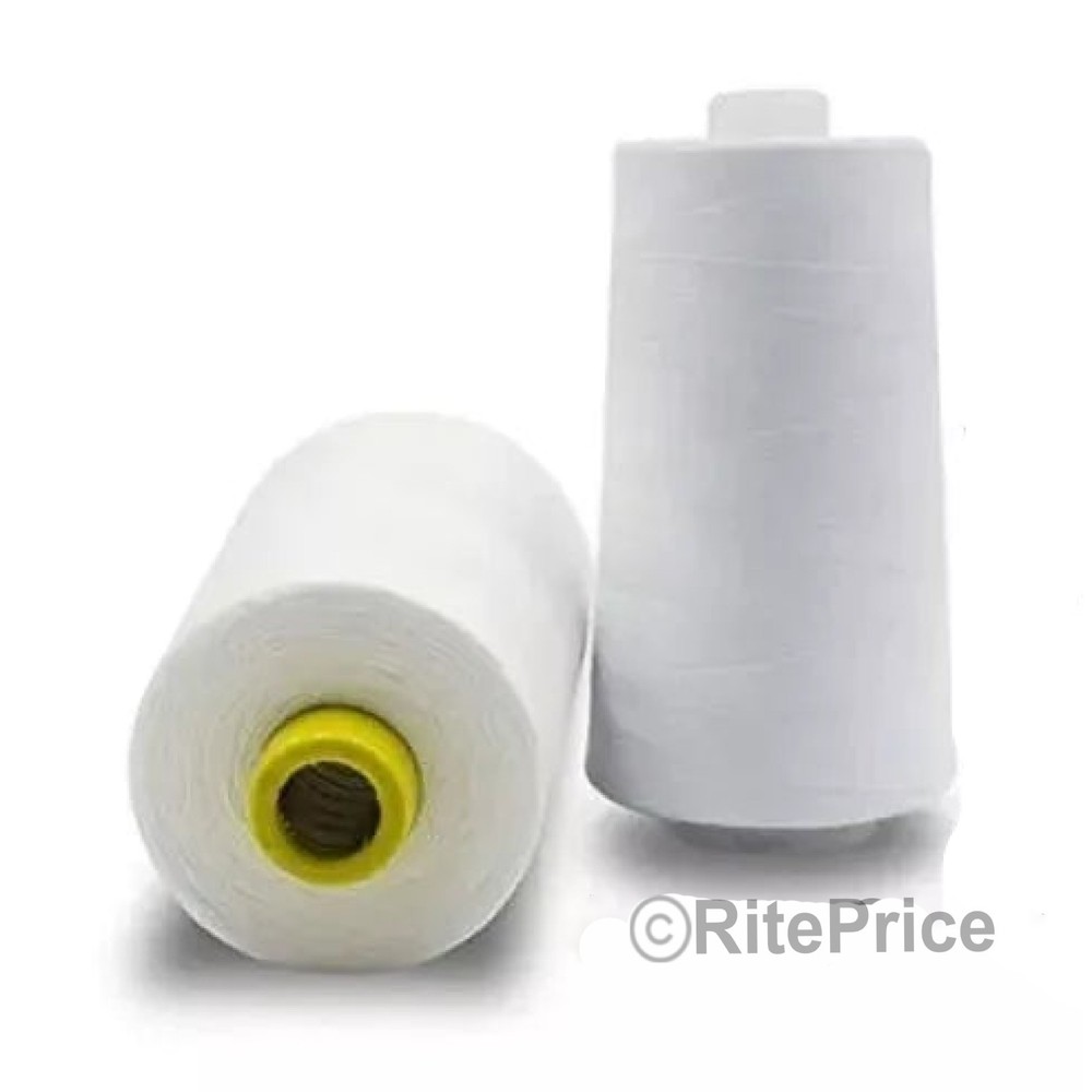 (4 Pcs) 2500 Yard Each Spools WHITE Sewing Thread All Purpose 100% Polyester-New